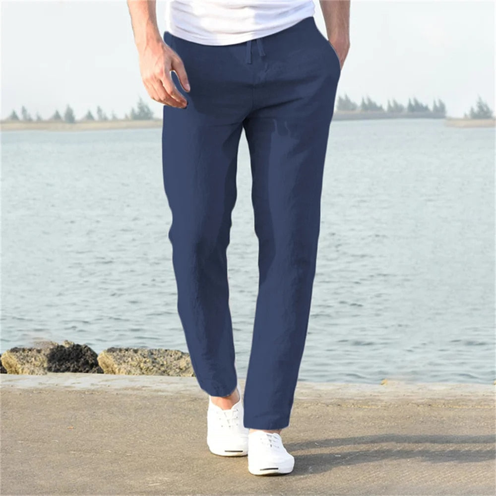 Classic Linen Trousers – Breathable Summer Pants – Light Beige 5