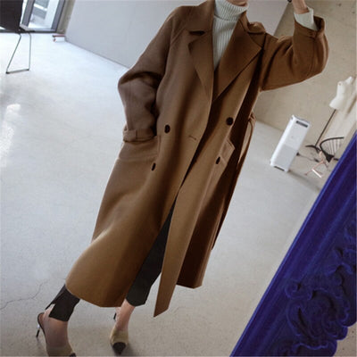 Classic Long Black Wool Coat – Warm Blend 1