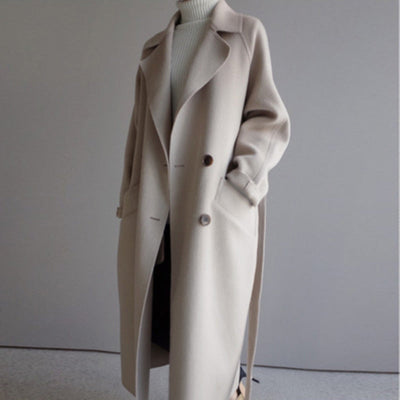 Classic Long Black Wool Coat – Warm Blend 2