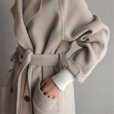 Classic Long Black Wool Coat – Warm Blend 3