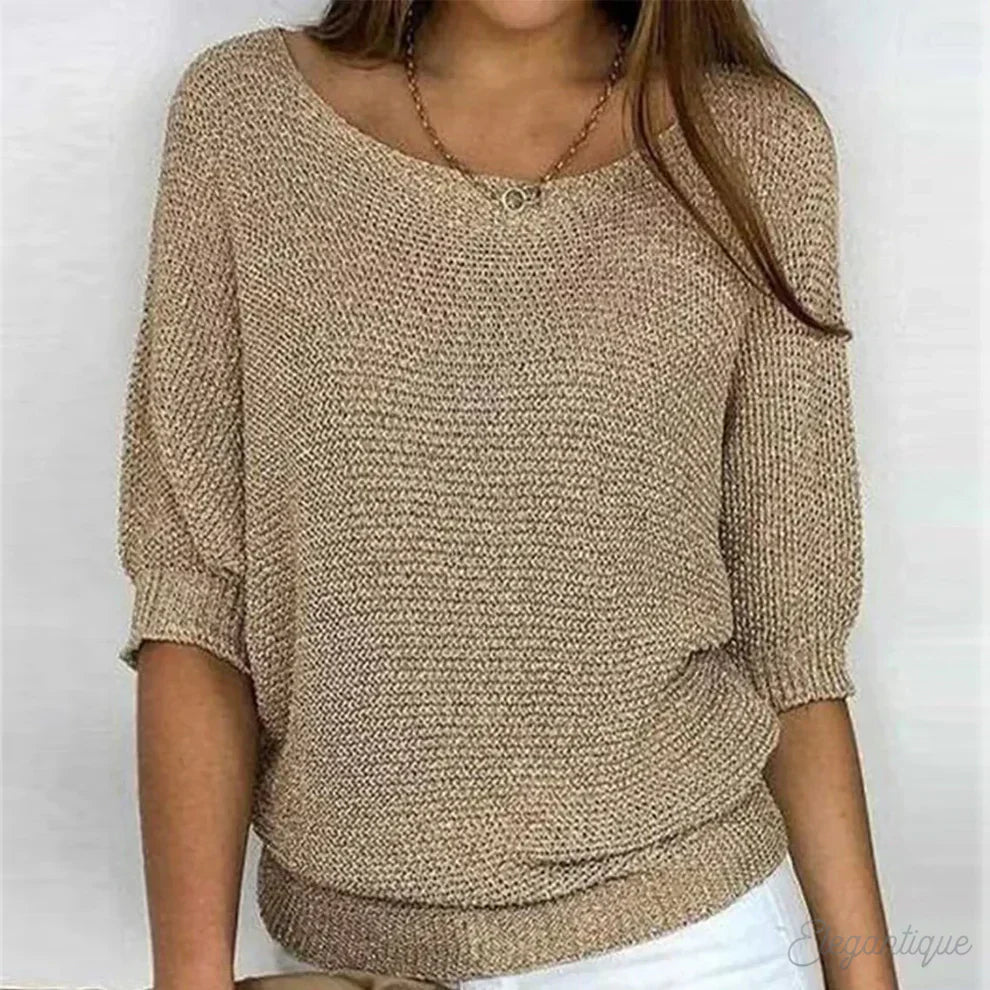 Classic Women's Casual Sweater – Winter Essential – Neutral Color 0