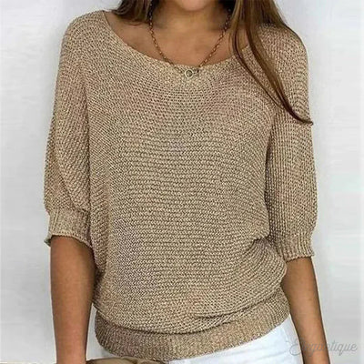 Classic Women's Casual Sweater – Winter Essential – Neutral Color 0