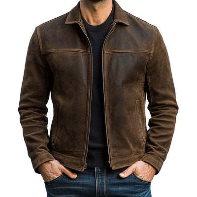 Classic Zipper – Men's Leather Jacket – Black 0
