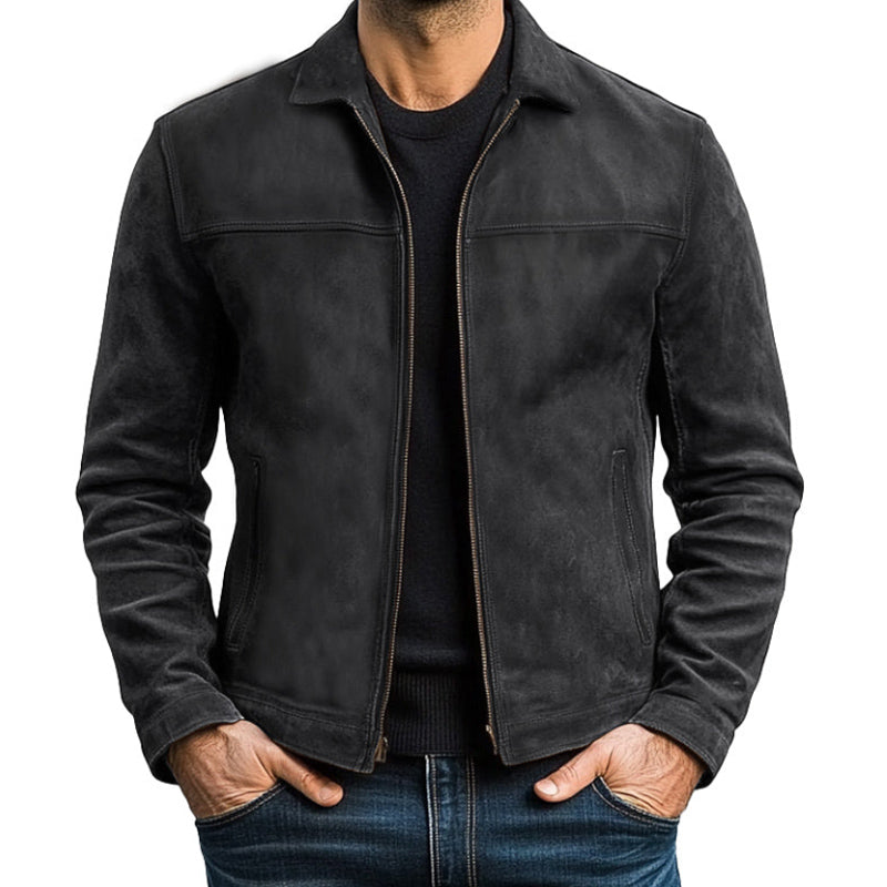Classic Zipper – Men's Leather Jacket – Black 4