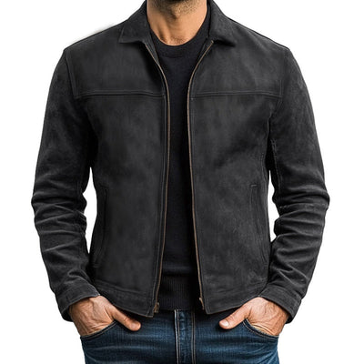 Classic Zipper – Men's Leather Jacket – Black 4
