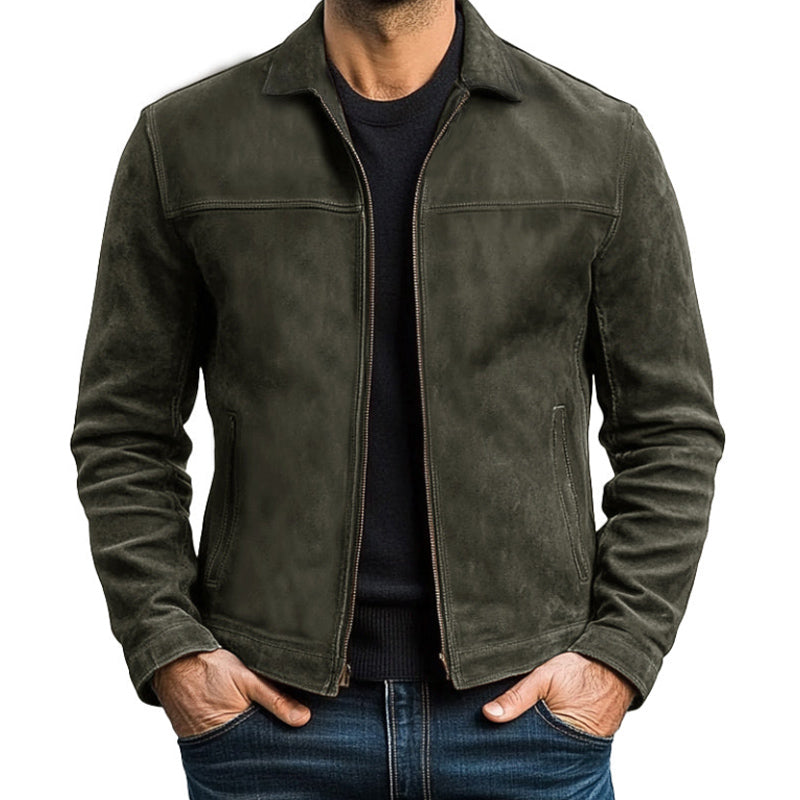 Classic Zipper – Men's Leather Jacket – Black 5