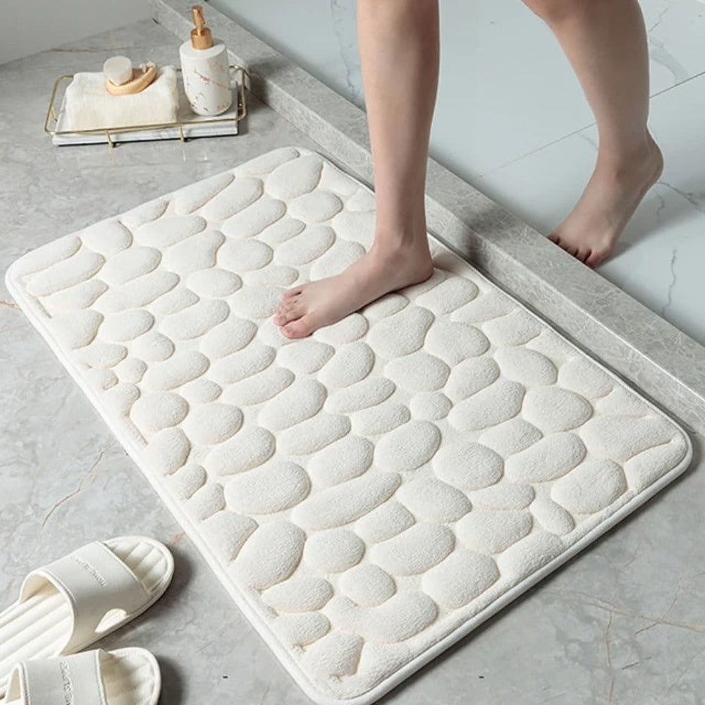 Cobblestone Embossed Mat – Plush Comfort – Coral Sheets – Gray – 50 x 80 cm – Casa Mat 0