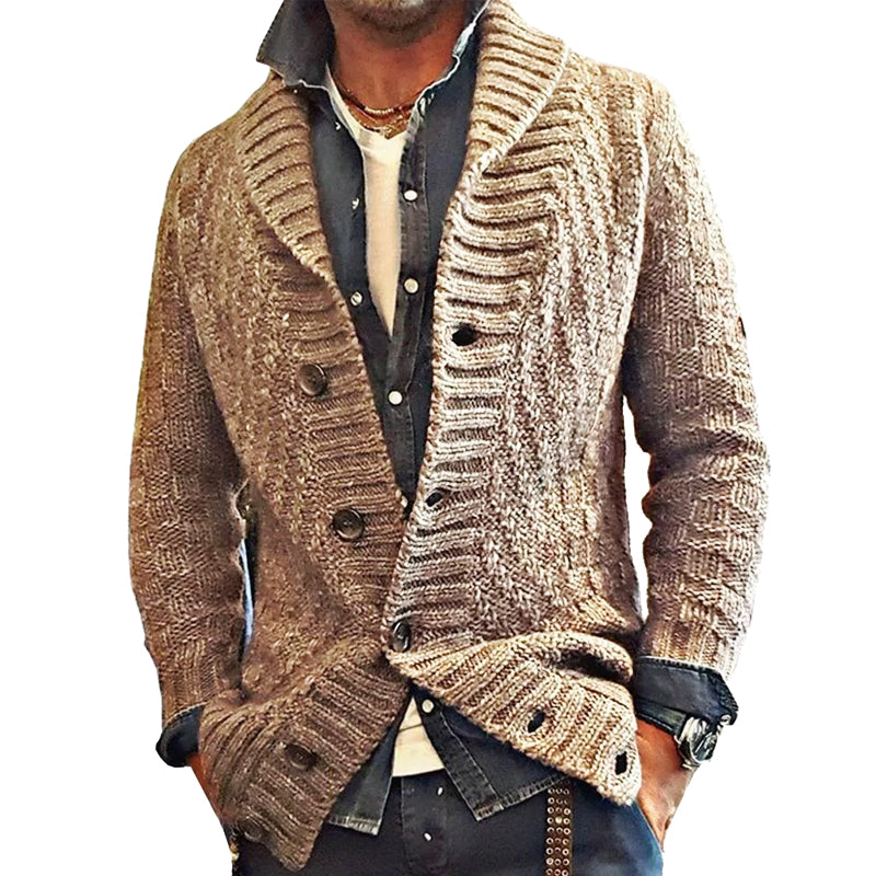Conrad – Vintage Lapel Cardigan – Knit – Gray 0