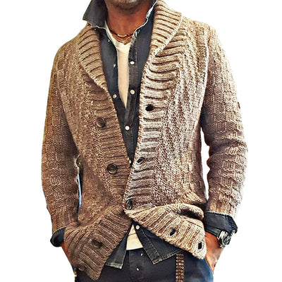 Conrad – Vintage Lapel Cardigan – Knit – Gray 0