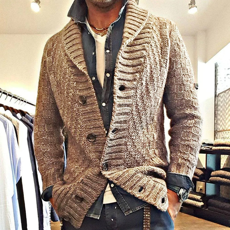 Conrad – Vintage Lapel Cardigan – Knit – Gray 5