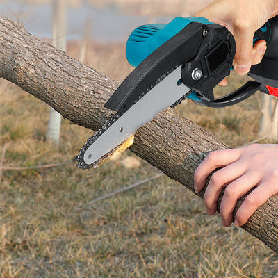 Cordless Electric Chainsaw – Lightweight & Powerful – Green – 6 Inch – GardenBrite 1