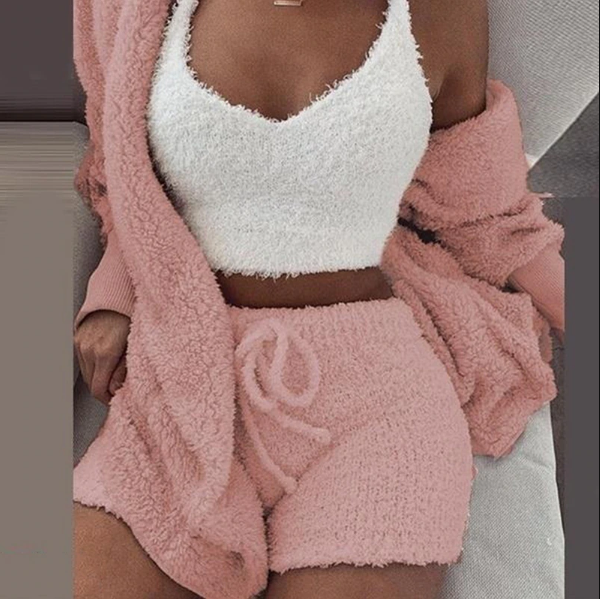 Cozy Knitted Loungewear Set – Fleece Sherpa – Multi-Color 7