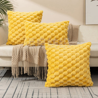 Cushion Cover – 3D Plush Texture – Cotton Blend – Cream White – Standard Size 2