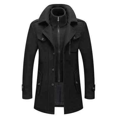 Daan – Wool-Polyester Winter Coat – Black 0