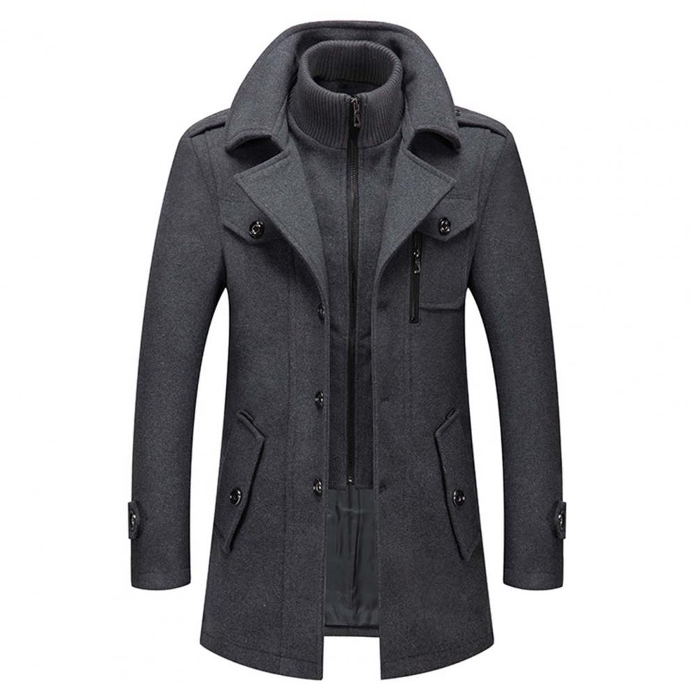 Daan – Wool-Polyester Winter Coat – Black 5