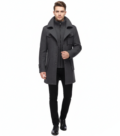 Daan – Wool-Polyester Winter Coat – Black 5