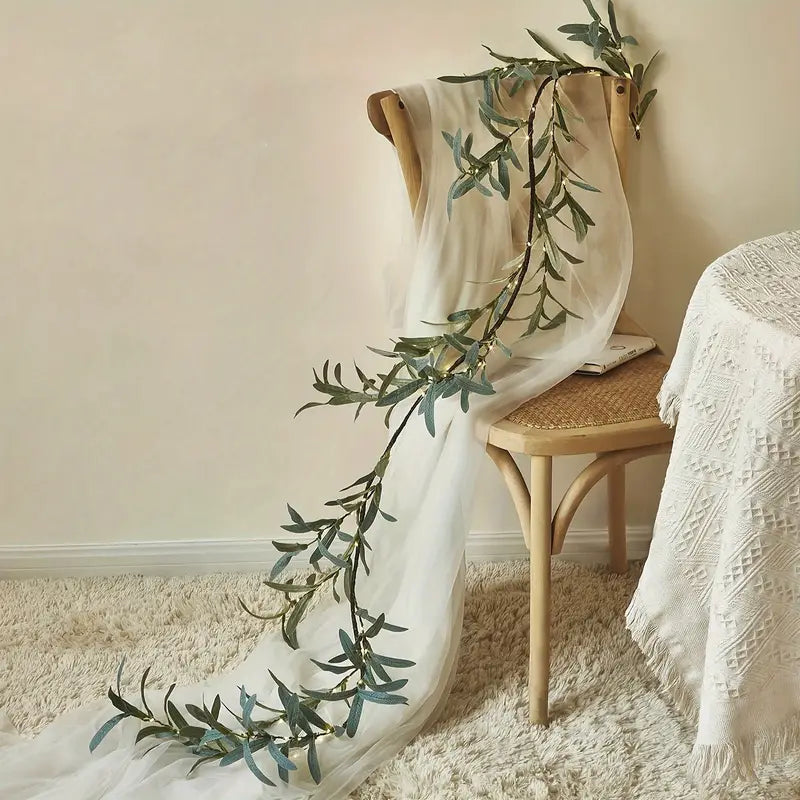 Decorative Lamp – Soft Ambient Light – Olive Branch Design – Green – GardenBrite 1