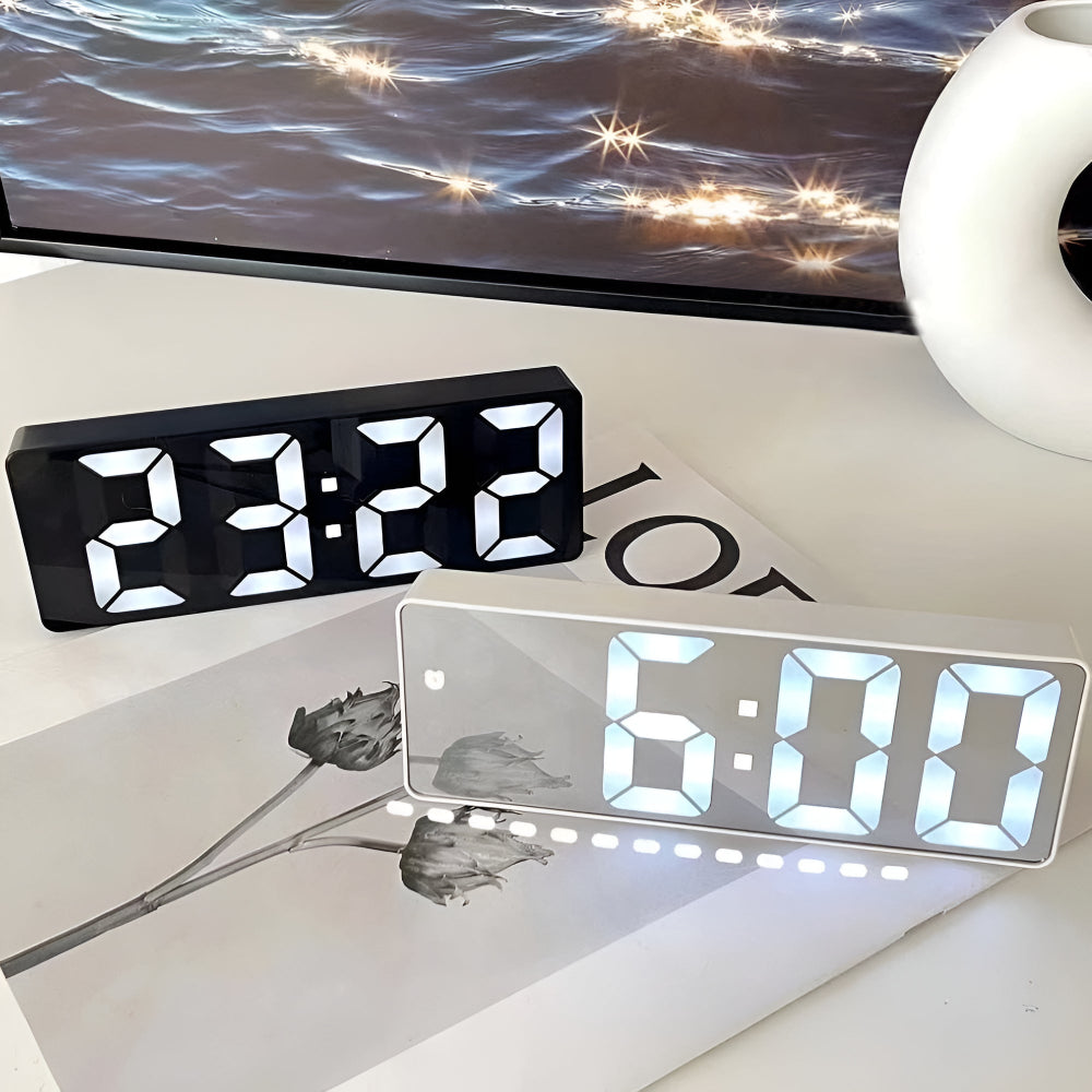 Digital Alarm Clock – LED Display – ABS Plastic – Black – Compact – Modern Essentials 2