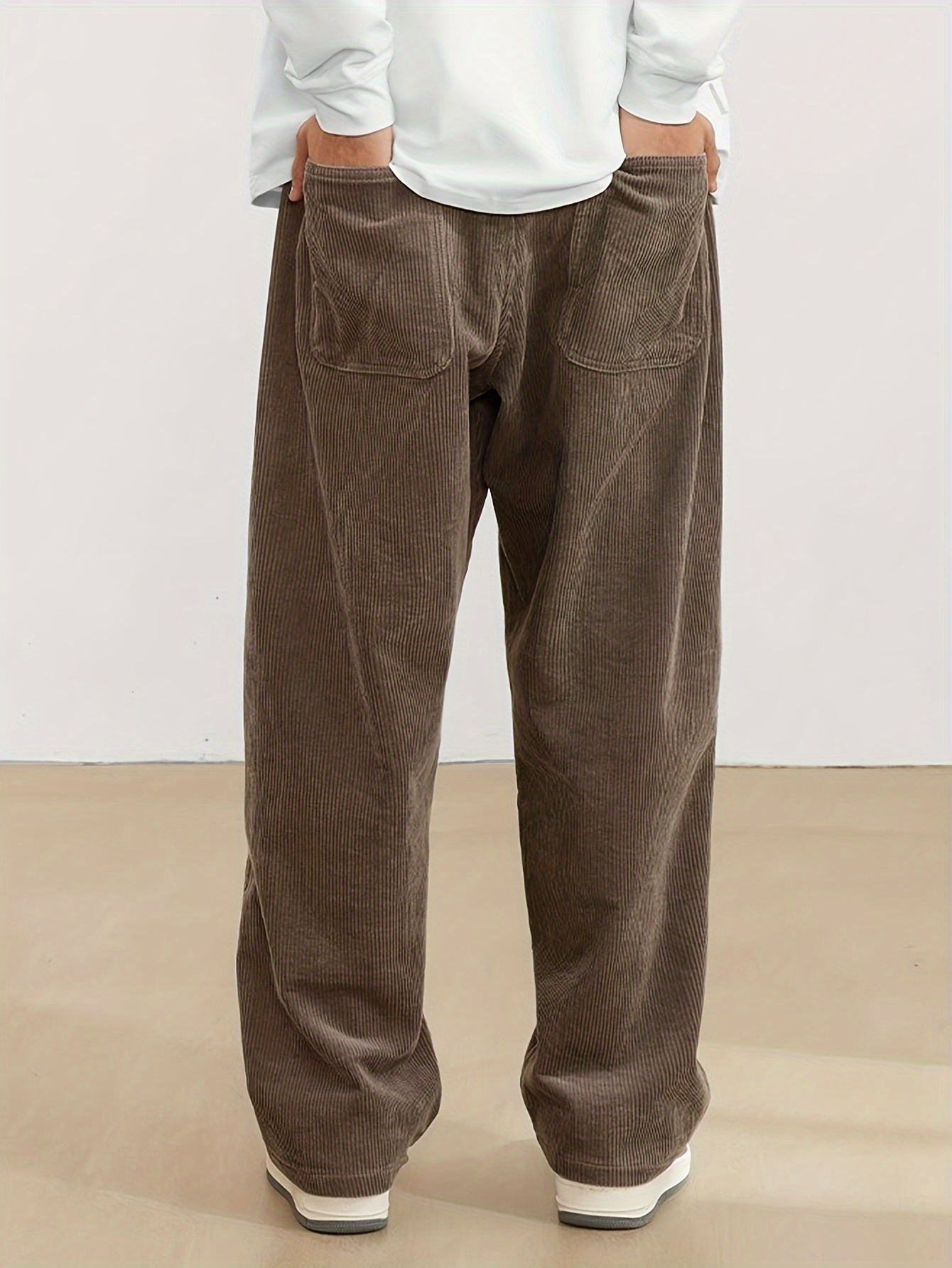 Dolcemode – Brown Corduroy Men's Pants – Comfortable Fit 4