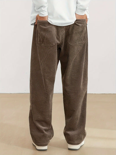Dolcemode – Brown Corduroy Men's Pants – Comfortable Fit 4