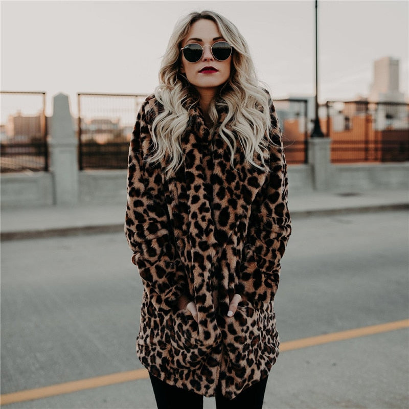 Donely – Leopard Print Hooded Jacket – Warm 0