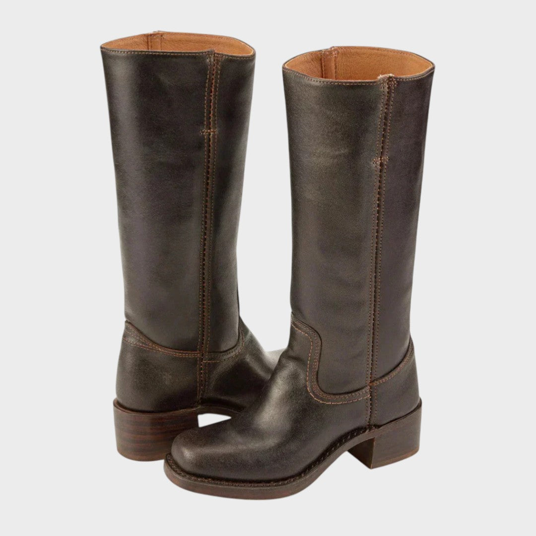 EVIE – Black Riding Boots – Knee-High – Synthetic Leather 0