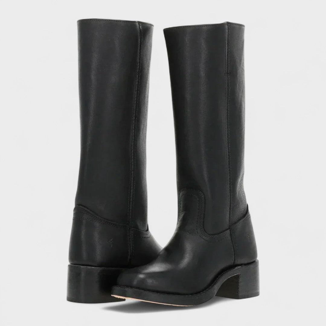 EVIE – Black Riding Boots – Knee-High – Synthetic Leather 1
