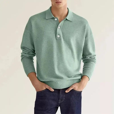Elias – Long Sleeve Polo Shirt – Soft Fabric – Navy 4
