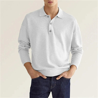 Elias – Long Sleeve Polo Shirt – Soft Fabric – Navy 5