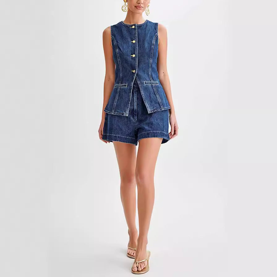 Esandro Vale™ – Denim Two Piece Set – Premium Denim – Blue 10