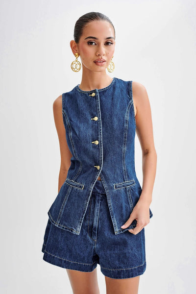 Esandro Vale™ – Denim Two Piece Set – Premium Denim – Blue 2