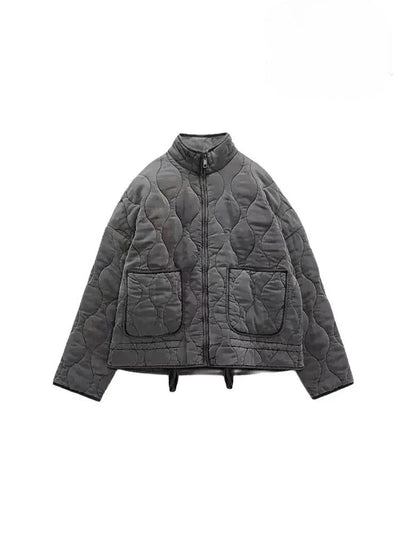 Eva – Quilted Jacket – Stand-Up Collar – Black 6