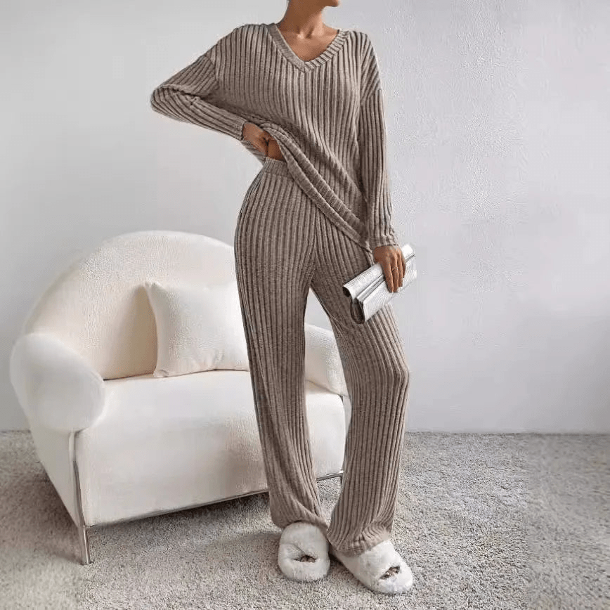 Evangeline – Women's Loungewear Set – Soft Fabric – Gray 10