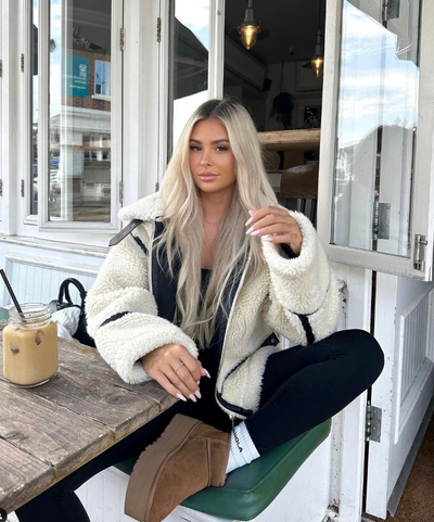 Fabienne – Women's Teddy Jacket – Soft Fleece – White 1