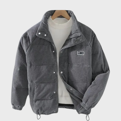 Finn – Puffer Jacket – Cotton Blend – Gray Beige Black 2