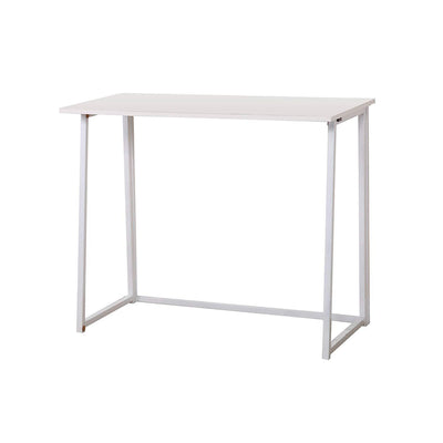 Folding Desk – Compact Design – MDF with Steel Legs – White – 80 x 45 cm 0