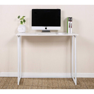Folding Desk – Compact Design – MDF with Steel Legs – White – 80 x 45 cm 3