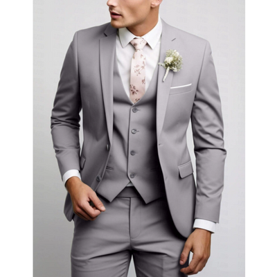 Formally – Slim Fit Wedding Suit – Three-Piece – Classic Gray 4