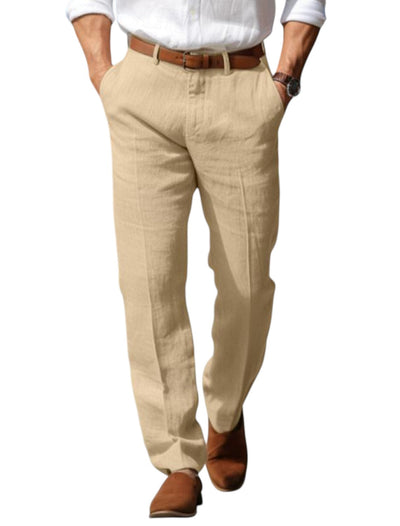 George – Men's Linen Trousers – Breathable – Light Beige 0