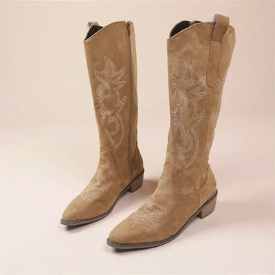 Georgia – Knee-Length Cowboy Boots – Embroidered – Black 5