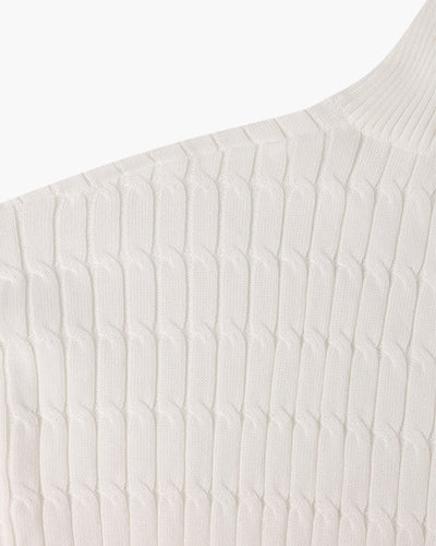 Gwangju – Men's Half Zip Sweater – Cable Knit – Gray 7