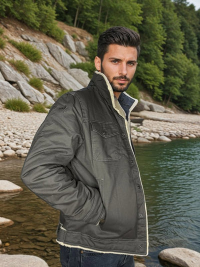 H.D Huntsman – Midweight Polyester Jacket – Sherpa Lined – Black 10