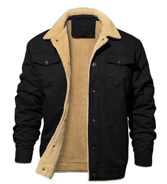 H.D Huntsman – Midweight Polyester Jacket – Sherpa Lined – Black 8