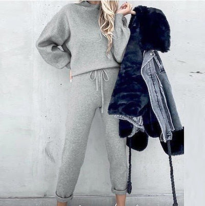 Hilda – Cozy Sweater and Pants Set – Soft Fabric – Gray 3