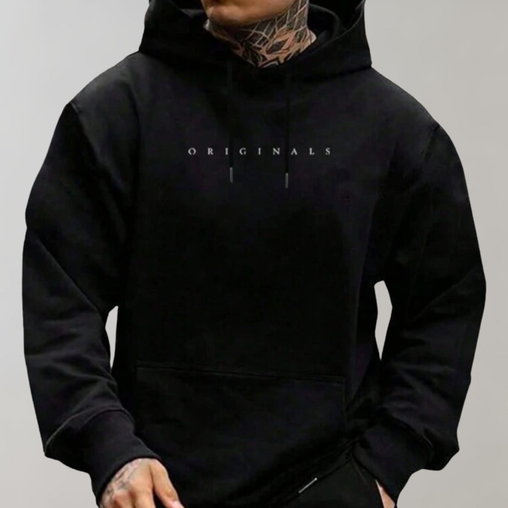 Isaac – Casual Hoodie – Soft Fabric – Black/Beige/Yellow 0