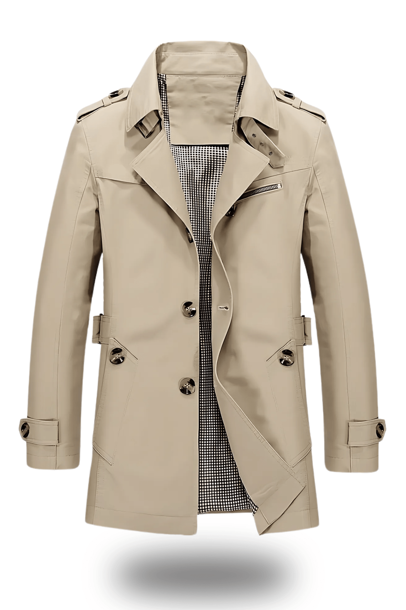 Jens – Classic Trench Coat – Durable Fabric – Black 0