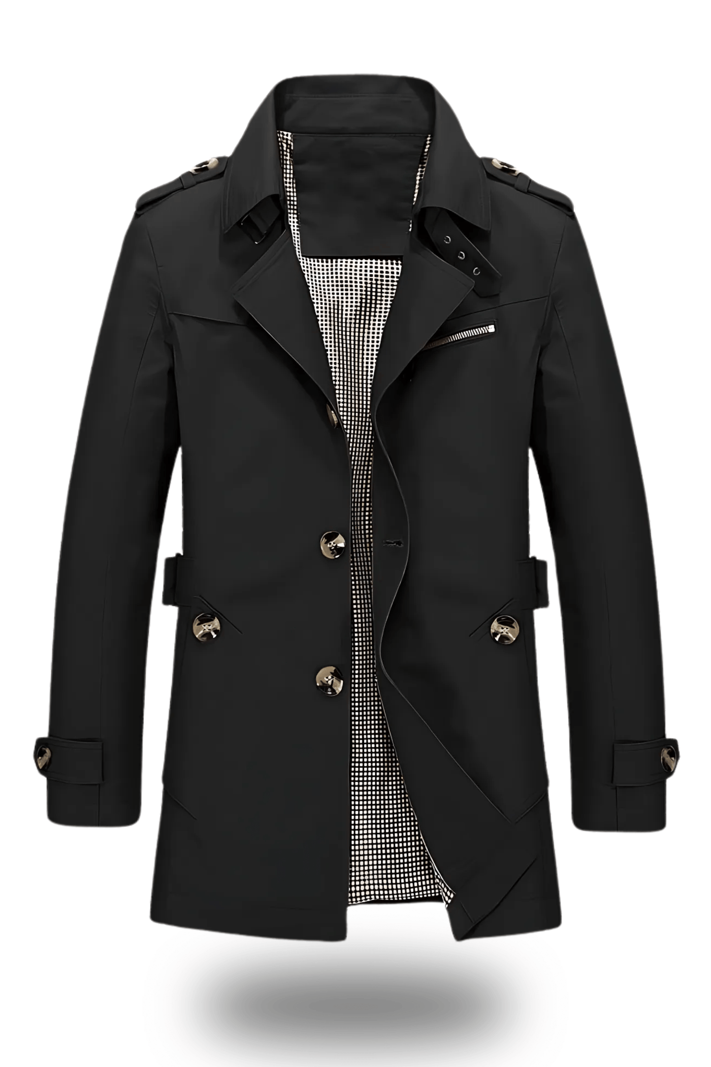 Jens – Classic Trench Coat – Durable Fabric – Black 2