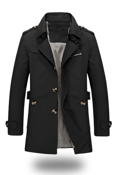 Jens – Classic Trench Coat – Durable Fabric – Black 2