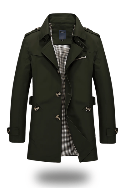 Jens – Classic Trench Coat – Durable Fabric – Black 4