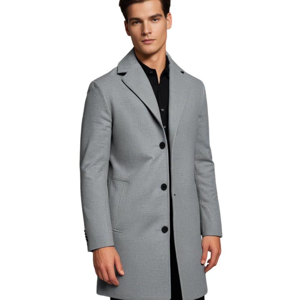 Josiah – Long Cotton Winter Coat – Light Gray 3